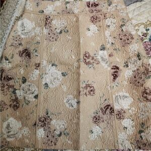 Floral Embroidered Beige A-Line Skirt
